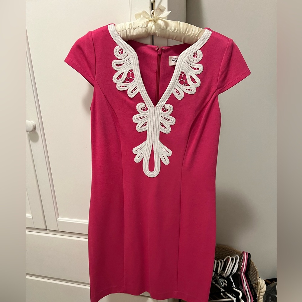 Eliza J Pink Mini Dress with White Detailing